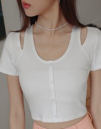 Dual Strap Cut Out Knit Top