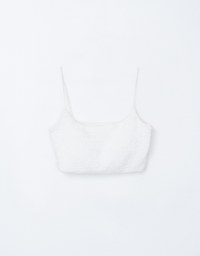 Crinkled Thin Strap Padded Cami Top