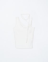 Halter Tie Asymmetrical Padded Tank Top