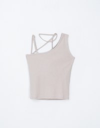 Halter Tie Asymmetrical Padded Tank Top