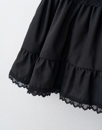 A-Line Ruffled Lace Mini Skirt ( Skorts with Under Shorts)