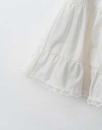 A-Line Ruffled Lace Mini Skirt ( Skorts with Under Shorts)