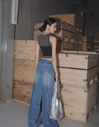 Edgy Cocoon Jeans Denim Long Pants