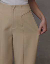 Extended Length High Waist Straight Leg Trousers