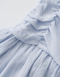 Wrinkled Layered Fishtail Mini Dress