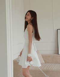 Fresh Embossed Sleeveless Mini Dress