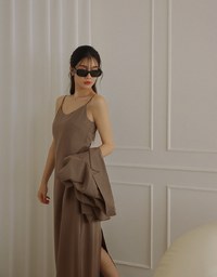 UV Skin Protection Cinched Waist Suit Maxi Dress