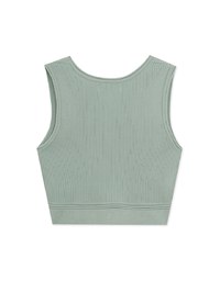 Round Neck Cropped Knit Tank Top