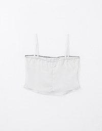 Satin Camisole with Bowknot and Lace Trim Details