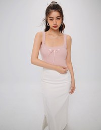 Hidden Placket Double Zipper Slit Long Skirt