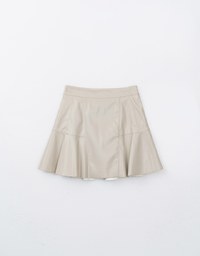 Faux Leather A line Mini Skirt