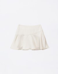 【HEYMAN Design】High Waist Silky Glow Satin A Line Mini Skirt