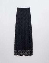 Lace Embroidered Maxi Skirt With Elastic Waistline