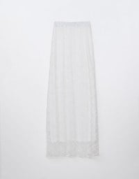 Lace Embroidered Maxi Skirt With Elastic Waistline