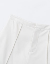 Concealed Placket Faux Leather Shorts