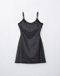 French Polka Dot Lace Cami Padded Mini Dress