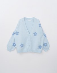 Casual Flower Knit Sweater Cardigan