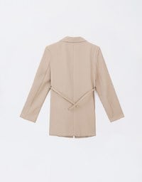 Long Sleeve Oversized Blazer (with Shoulder Pads and Detachable Belt)