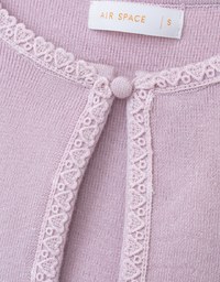 Knit Cardigan Top with Heart-Shaped Lacing