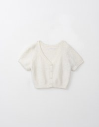 Fluffy Faux Fur Heart Button Knit Top