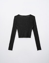 Basic Long Sleeve Round Neck Knit Top