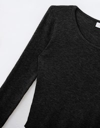 Basic Long Sleeve Round Neck Knit Top