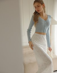 Basic Long Sleeve Button Up Knit Top