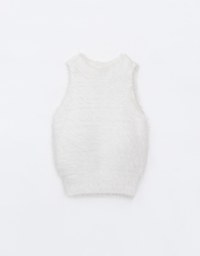 【HEYMAN Design】Fluffy Turtleneck Halter Tank Padded Top