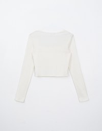 Chic French Square Neck Long Sleeve Top