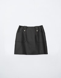 Waistless Faux Leather Mini Skirt