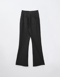 High Waist Side Slit Elastic Flared Pants