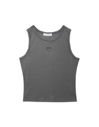 Cut Out Heart Crew Neck Tank Top