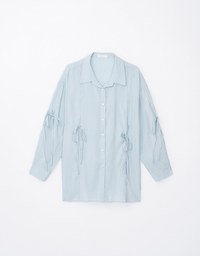 Lightly Sheer Bow Tie Blouse