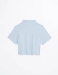 High Neck Smooth Short Sleeve Top