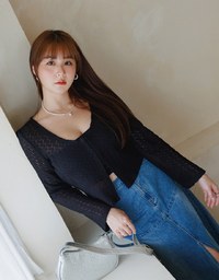 Hook Button Knitted Cardigan