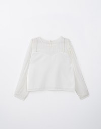 Pearl Embellished Sheer Chiffon Top