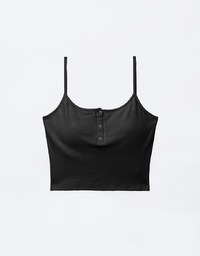 WARM↑UP Thin Heating Button Front Cami Bra Top