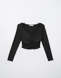 Stylish Front Hollow Out Ruched Top