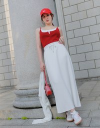 H Line Straight Cut Long Skirt