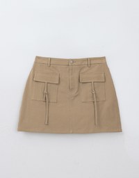 Heavyweight Jeans Denim A Line Cargo Mini Skirt