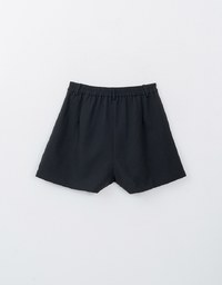 Textured Single Button Twill Shorts