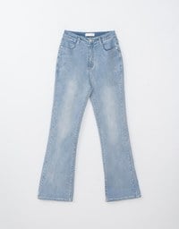 Flare Jeans Denim Trousers with Bowknot Embroidered