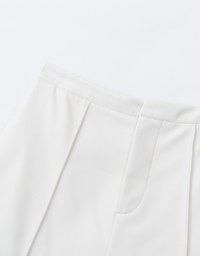 Concealed Placket Faux Leather Shorts