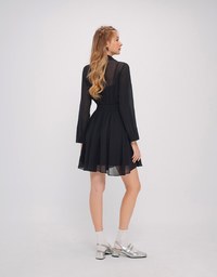 Sheer Chiffon Shirt Mini Dress