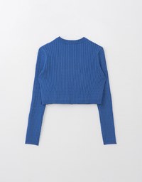 Brand Logo Cable Knit Cardigan Top