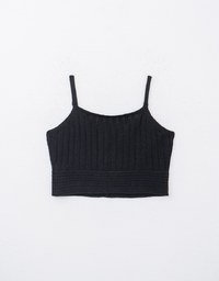 Button Front Tie Knit Cami Top