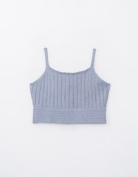 Button Front Tie Knit Cami Top