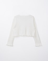 Ruffle Trim Rib Knit Top