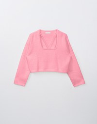 Cut Out Fluffy Knit Top