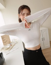 Bow Embroidered Silky Top